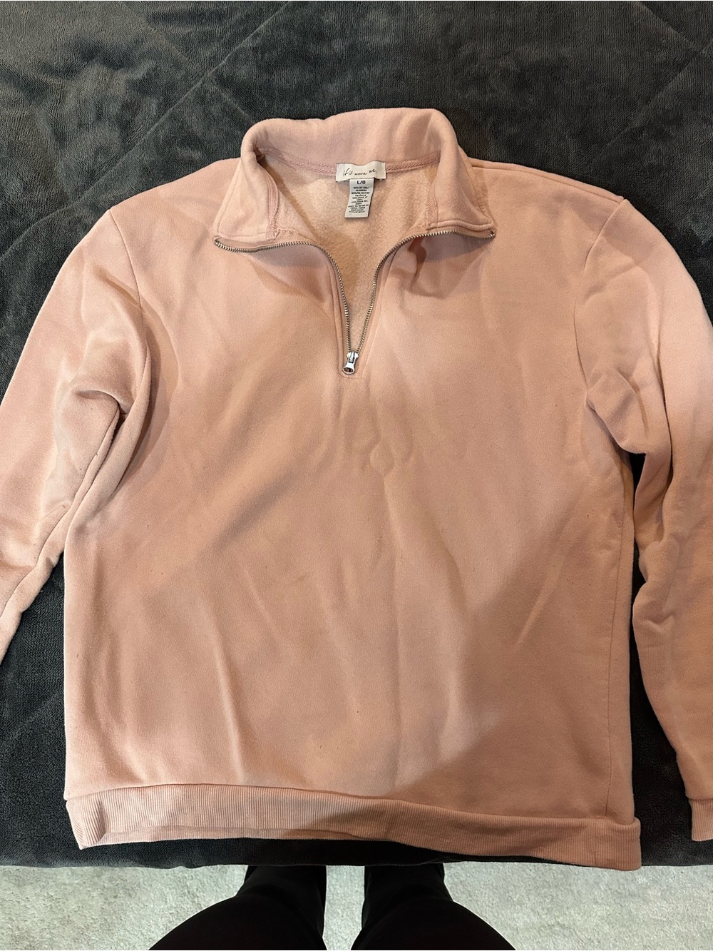 Women’s Half-Zip Pullover Sweater in Dusty Pink